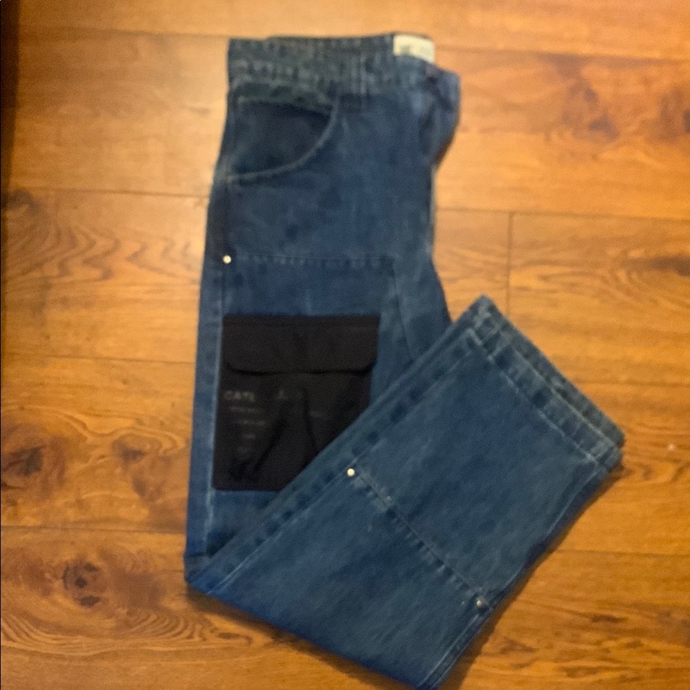 Urban Outfitters Relaxed Blue and Black Denim Jeans